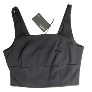 Bailey 44 NWT Black Square Neck Crop Top Tank Size X-Small